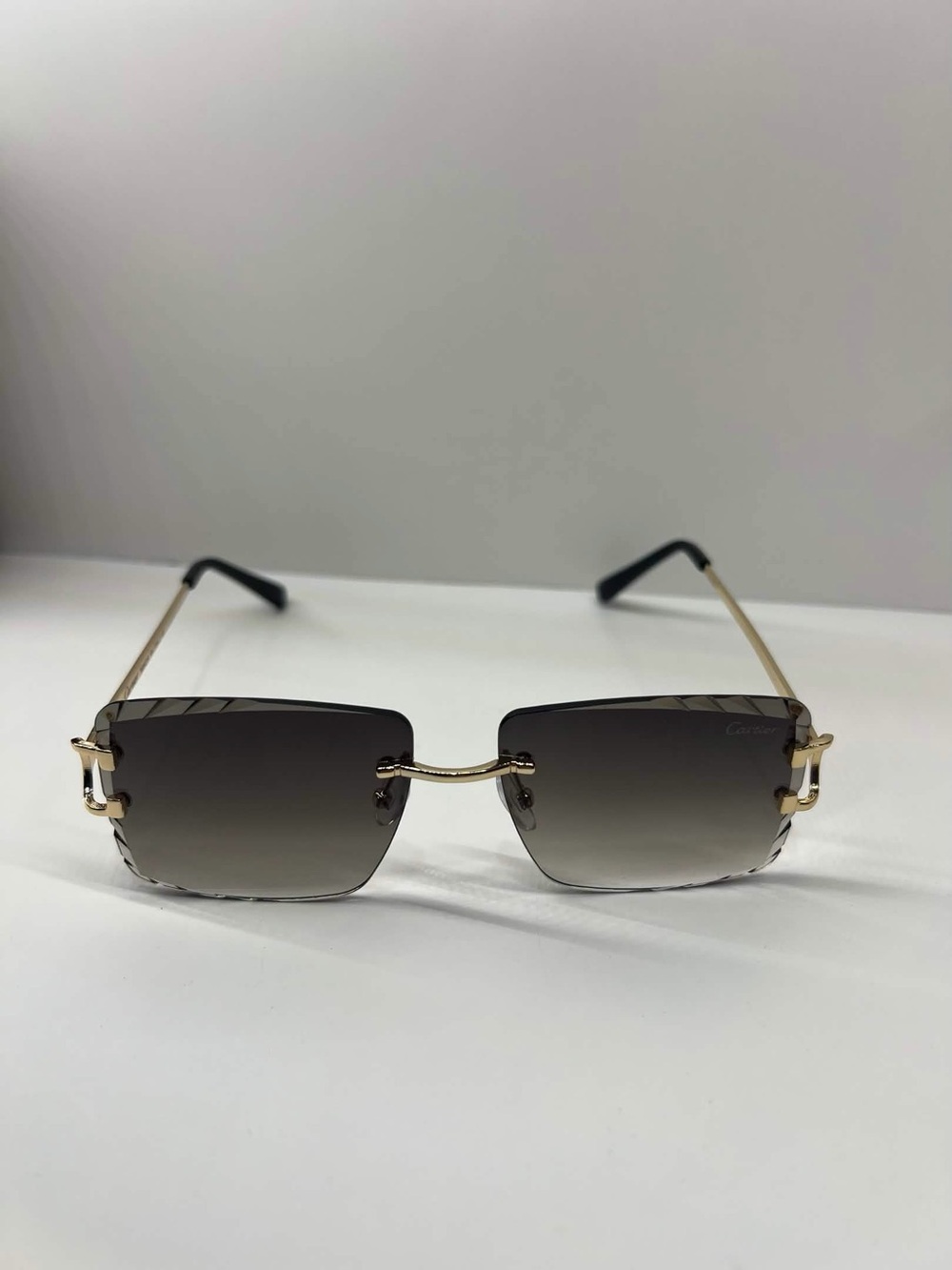 Cartier Gradient/Gold Brown Rimless Sunglasses